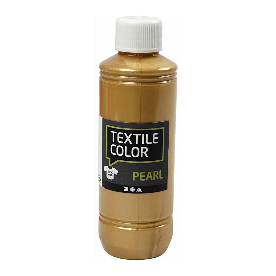 Creativ Company Tekstilfarge som dekker tekstilmaling Gold Pearl, 250 ml