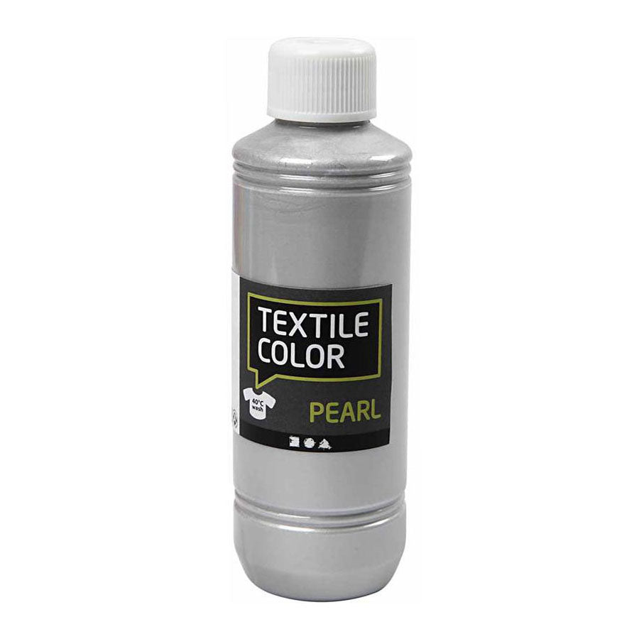 Kreativfirma Textil Farbabdeckung Textilfarbe Silberperle, 250 ml