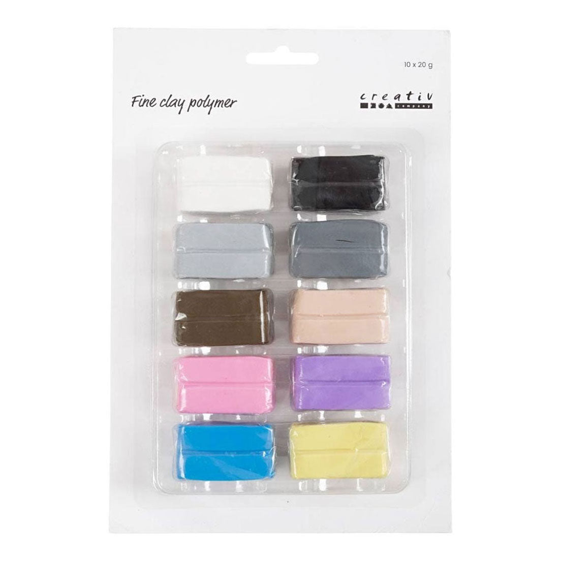 Creativ Company Fine Polymer Clay Pastel Colours, 10x20 gram