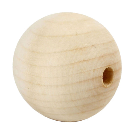 Creativ company houten kraal, d: 50 mm, gatgrootte 8 mm, 4 stuks, grasboom