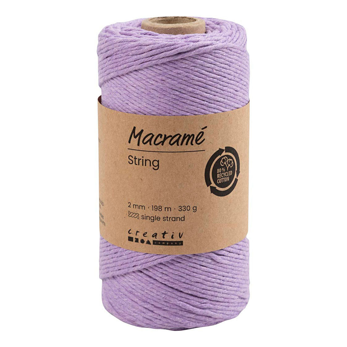 Creativ Company Macrame Cord Purple, 198m