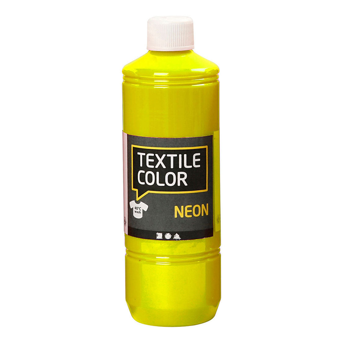 Creativ Company Textile Color Semi Covering Textile Paint Neon Geel, 500 ml