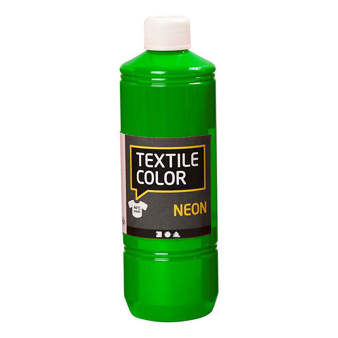 Creativ Company Textile Color Semi Covering Textile Paint Neon Green, 500 ml