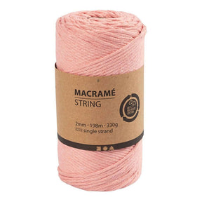 Creativ company macrame koord - roze, 198m
