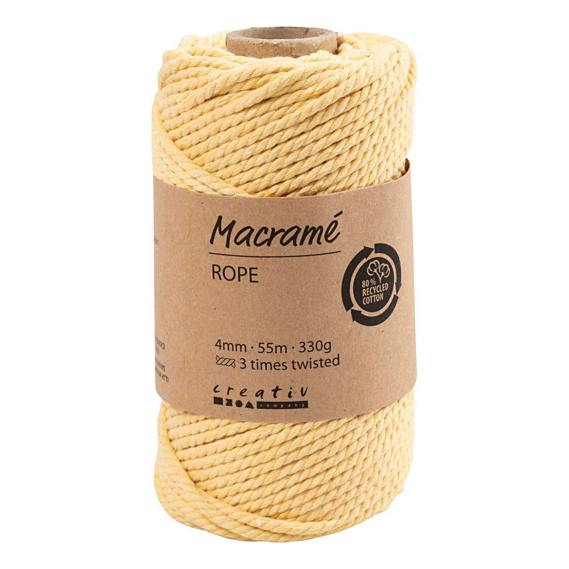 Creativ Company MacRame Cord Amarillo, 55m