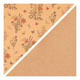 Creativ Company Faux Leather Paper Brown med blommigt tryck, 1m