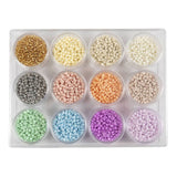 Creativ Company Rocailles Round Glass Beads 3 mm Pastel colors, 12x17 grams