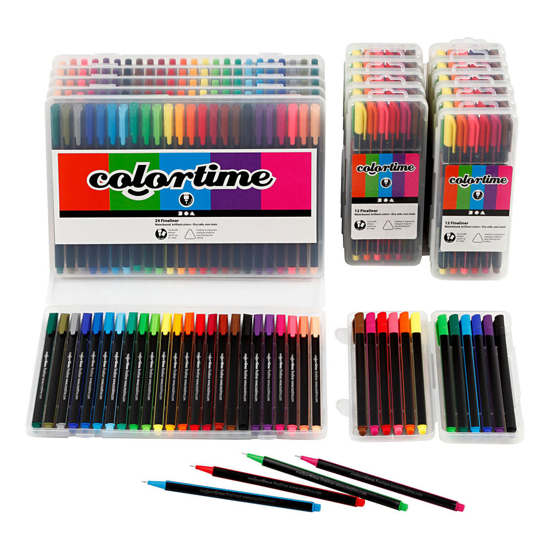 Creativ Company Colortime Fineliners Colours, 18 garniturów