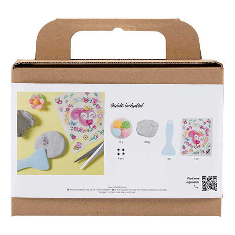 Creativ company http: www.cchobby.nl mini-hobbyset-boetseren-steen-met-insect-grijs-lichtroze-licht-turquoise-1-doos