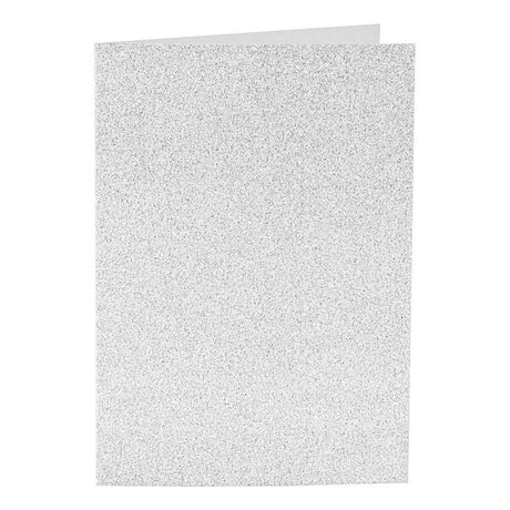 Creativ company kaarten en enveloppen 10,5x15cm glitter zilver - 4st.