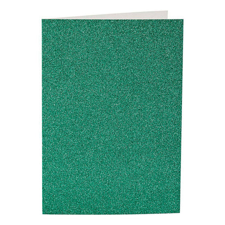 Creativ company kaarten en enveloppen 10,5x15cm glitter groen - 4st.