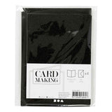 Creativ company kaarten en enveloppen 10,5x15cm glitter zwart - 4st.