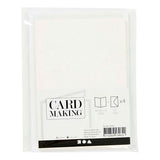Creativ company kaarten en enveloppen 10,5x15cm glitter wit - 4st.