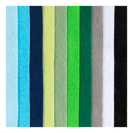 Creativ company hobbyvilt a4 dikte 2mm blauw en groen harmonie - 10st.