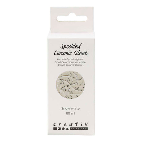 Creativ company gespikkeld keramiek glazuur 999-1060 c dekkend sneeuwwit - 60ml