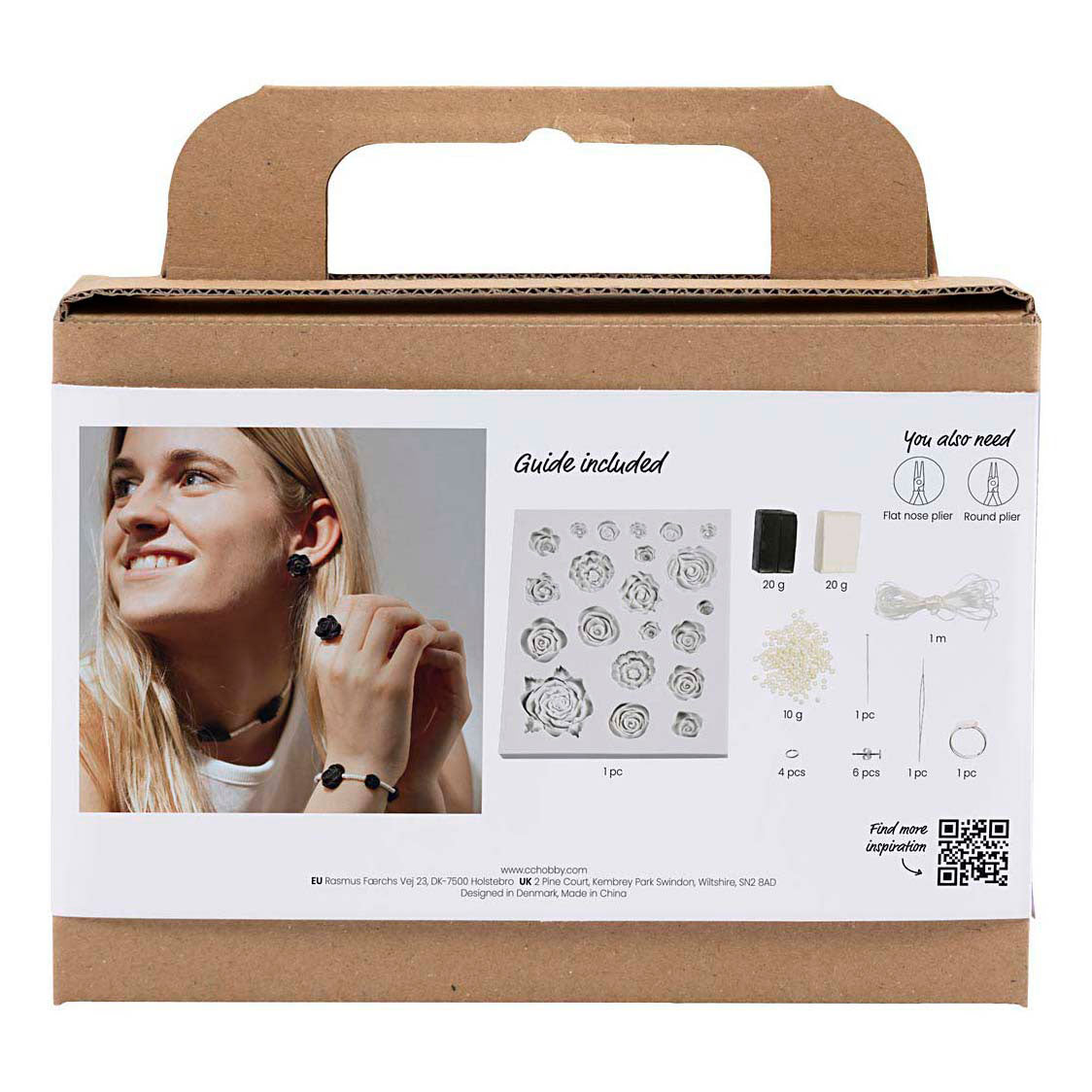 Creativ company http: www.cchobby.nl mini-hobbyset-sieraden-rozen-zwart-zwart-wit-wit-1-doos