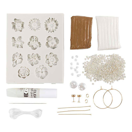Creativ company mini hobbyset sieraden oorbellen armband en halsketting bloemontwerp