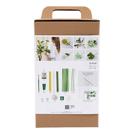 Creativ company http: www.cchobby.nl maxi-hobbyset-crepepapier-bloemenboeket-lichtgroen-donkergroen-pastel-groen-wit-1-doos