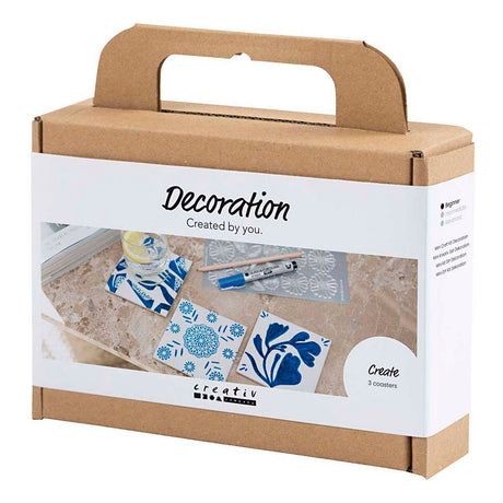 Creativ company http: www.cchobby.nl mini-hobbyset-decoratie-porseleinen-onderzetters-blauw-1-doos