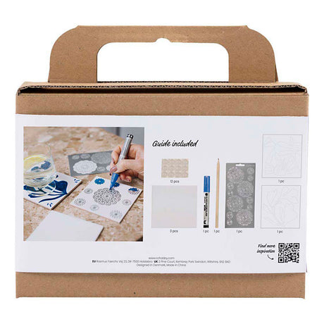 Creativ company http: www.cchobby.nl mini-hobbyset-decoratie-porseleinen-onderzetters-blauw-1-doos