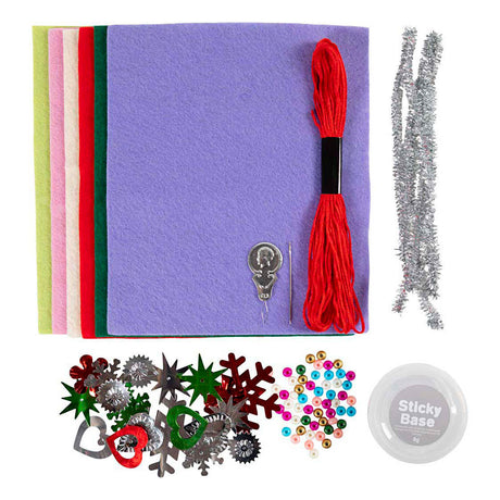 Creativ company mini hobbyset decoratie vilten kerstdecoraties
