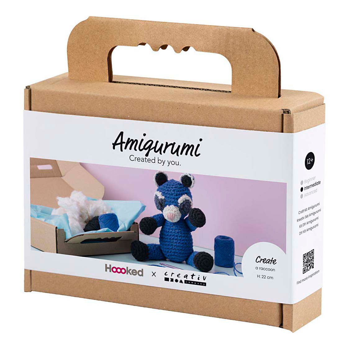 Creativ company http: www.cchobby.nl hobbyset-amigurumi-wasbeer-zwart-blauw-1-doos