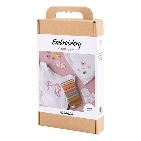 Creativ company hobbyset borduurwerk t-shirt wit