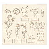 Creativ company diy houten figuren kippen, eieren en bloemen