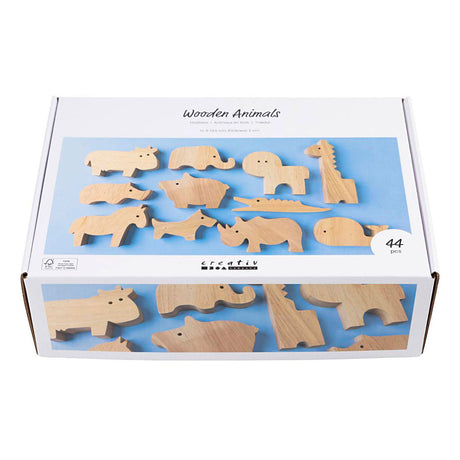 Creativ company http: www.cchobby.nl houten-dieren-boerderij-en-safari-h-3-14-5-cm-dikte-2-cm-44-stuk-1-doos