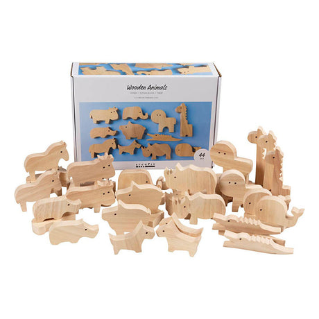 Creativ company http: www.cchobby.nl houten-dieren-boerderij-en-safari-h-3-14-5-cm-dikte-2-cm-44-stuk-1-doos
