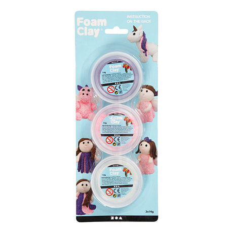 Creativ company foam clay glitter metallic - 3x14gr.