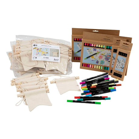 Creativ company groepsset verf je eigen spandoek 10,5x12cm - 60st.