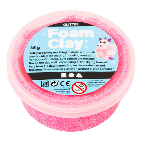 Creativ company foam clay glitter 35gr - roze
