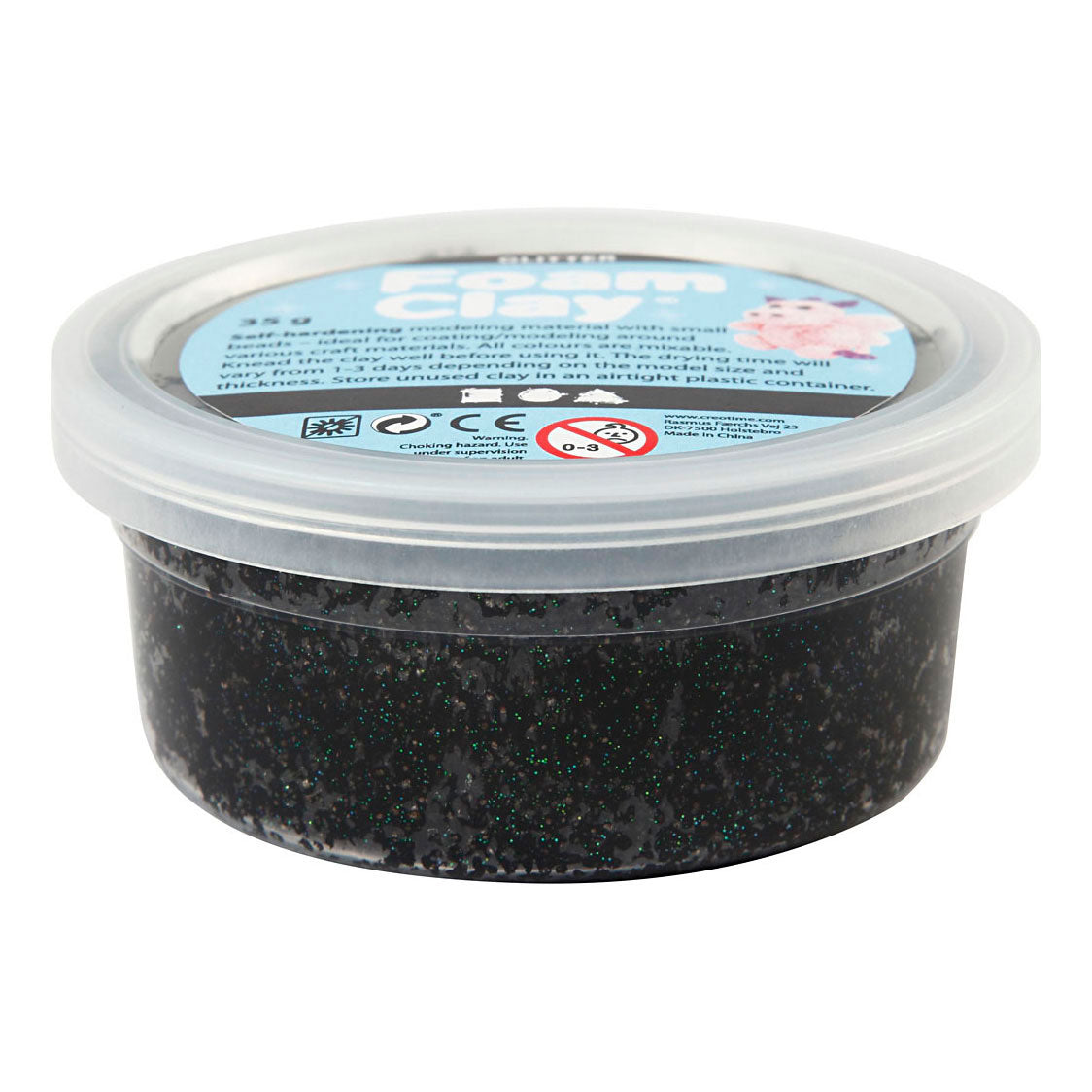 Creativ company https: www.cchobby.nl foam-clayr-zwart-glitter-35-gr-1-doosje