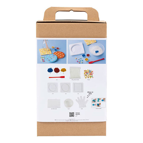 Creativ company hobbyset gieten tegels - blauw, rood en geel