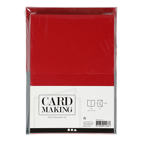 Creativ company kaarten en enveloppen kaart 105x15 cm envelop 115x16.5 cm 230 g 50 sets groen