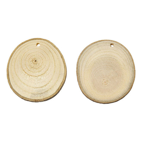 Creativ company houten schijven met gat 40-70 mm - 22st.