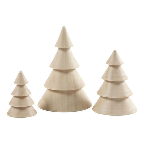 Creativ company kerstbomen van hout - 3st.