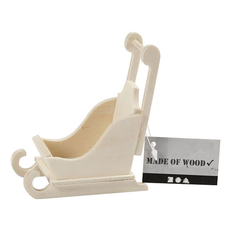 Creativ company houten miniatuur slee - 8x5x9cm