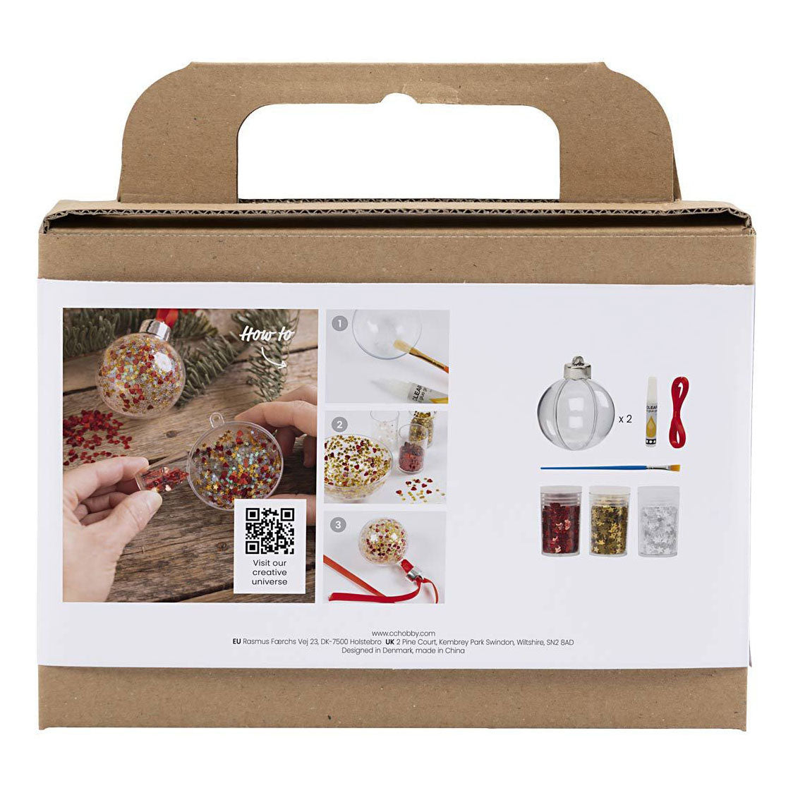 Creativ company mini hobbyset kerstballen pailletten