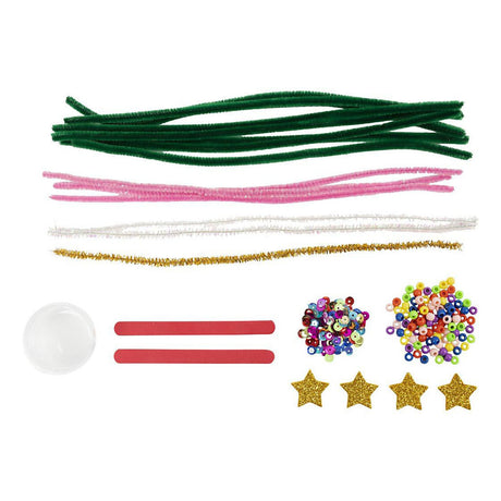 Creativ company mini hobbyset decoratie hartjes en kerstbomen