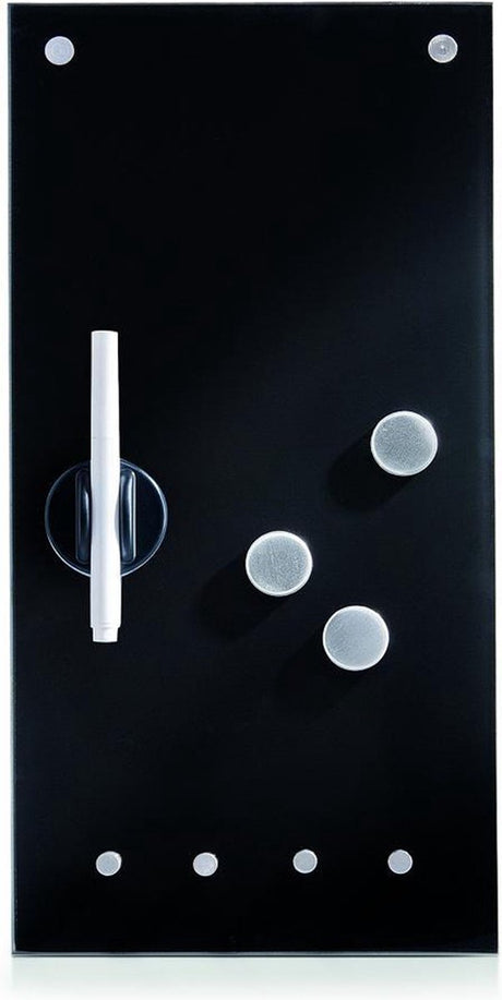 Zeller magnetisch whiteboard 20 x 40 cm - zwart - wandmontage