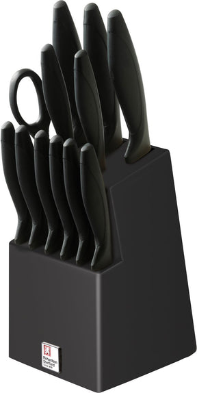 Richardson sheffield urban – 12-delig messenblok – inclusief 6 steakmessen keukenschaar – zwart– 13 0 messenstaal – sterk, duurzaam betrouwbaar-cadeauverpakking