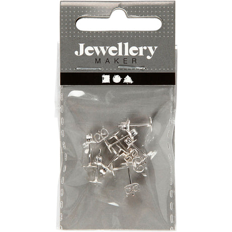 Creativ Company Oorstekers L: 13 mm verzilverd 10 stuks 1 doos