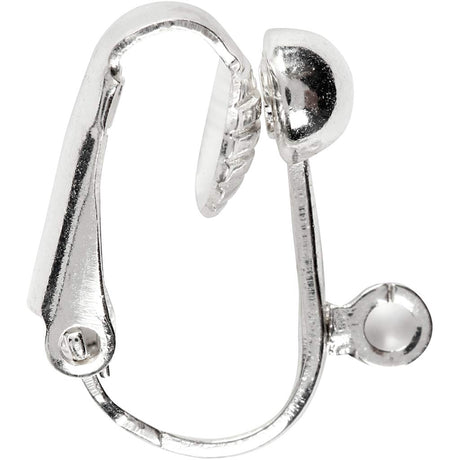 Creativ company http: www.cchobby.nl clip-on-oorbellen-l-16-5-mm-b-1-5-mm-gatgrootte-1-6-mm-verzilverd-6-stuk-1-doos