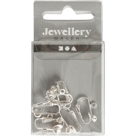 Creativ company http: www.cchobby.nl clip-on-oorbellen-l-16-5-mm-b-1-5-mm-gatgrootte-1-6-mm-verzilverd-6-stuk-1-doos