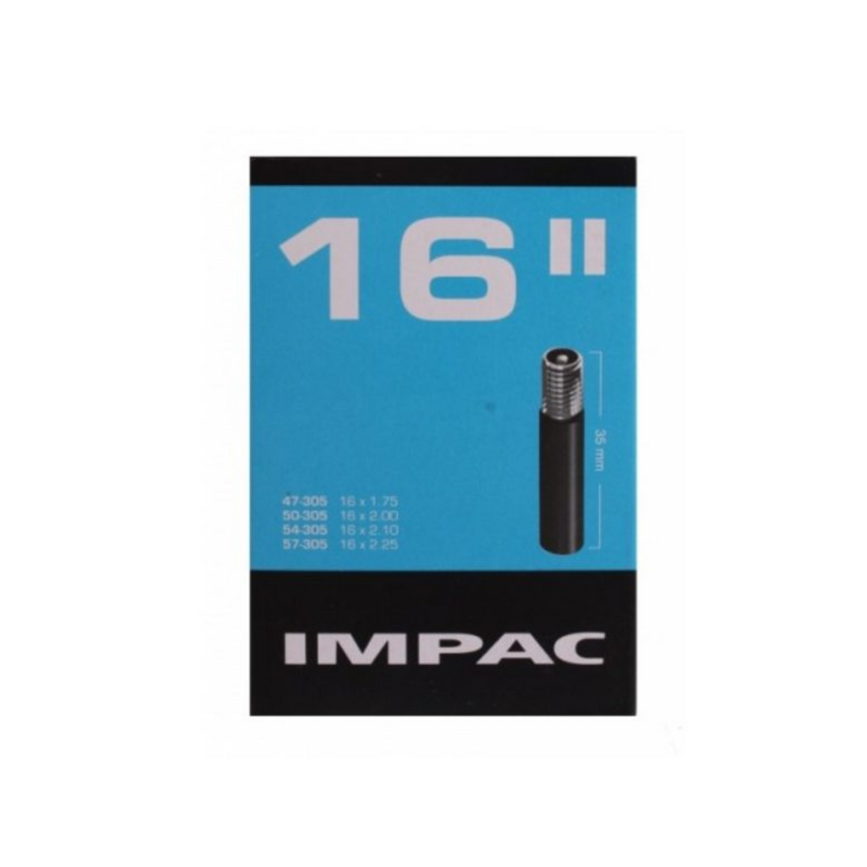 Impac Inner Tube (par Schwalbe) AV16 16x1,75 2.35 Etro 47 57-305, Valve: Schrader Auto 35 mm