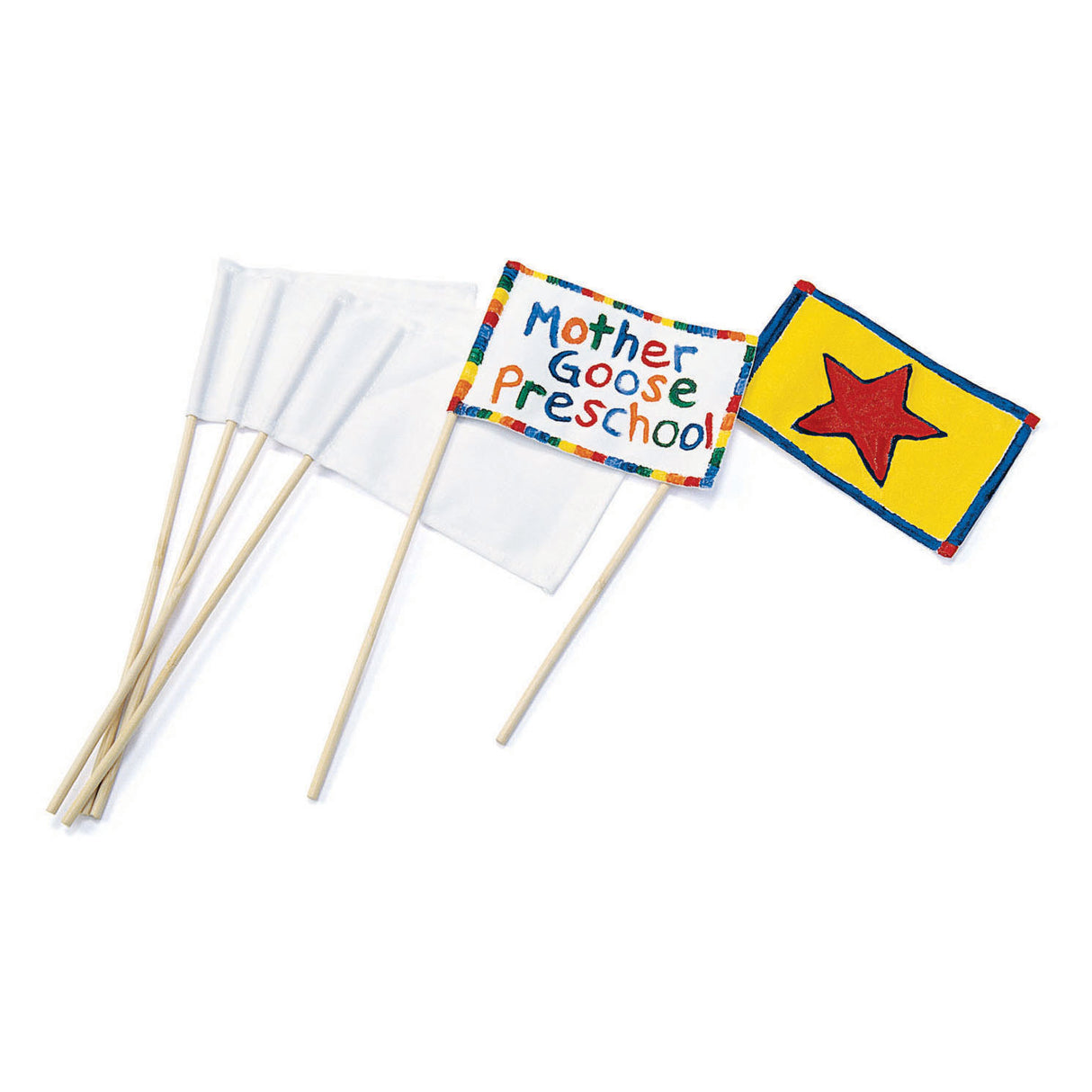 Färben - Leinwandflags mit Stick White, 12 Set von 12