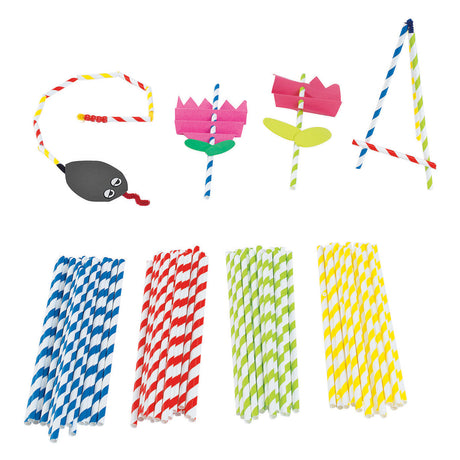 Colorations - gekleurde knutselrietjes, 100st. (4 kleuren)