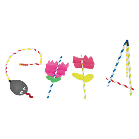 Colorations - gekleurde knutselrietjes, 100st. (4 kleuren)